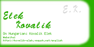 elek kovalik business card